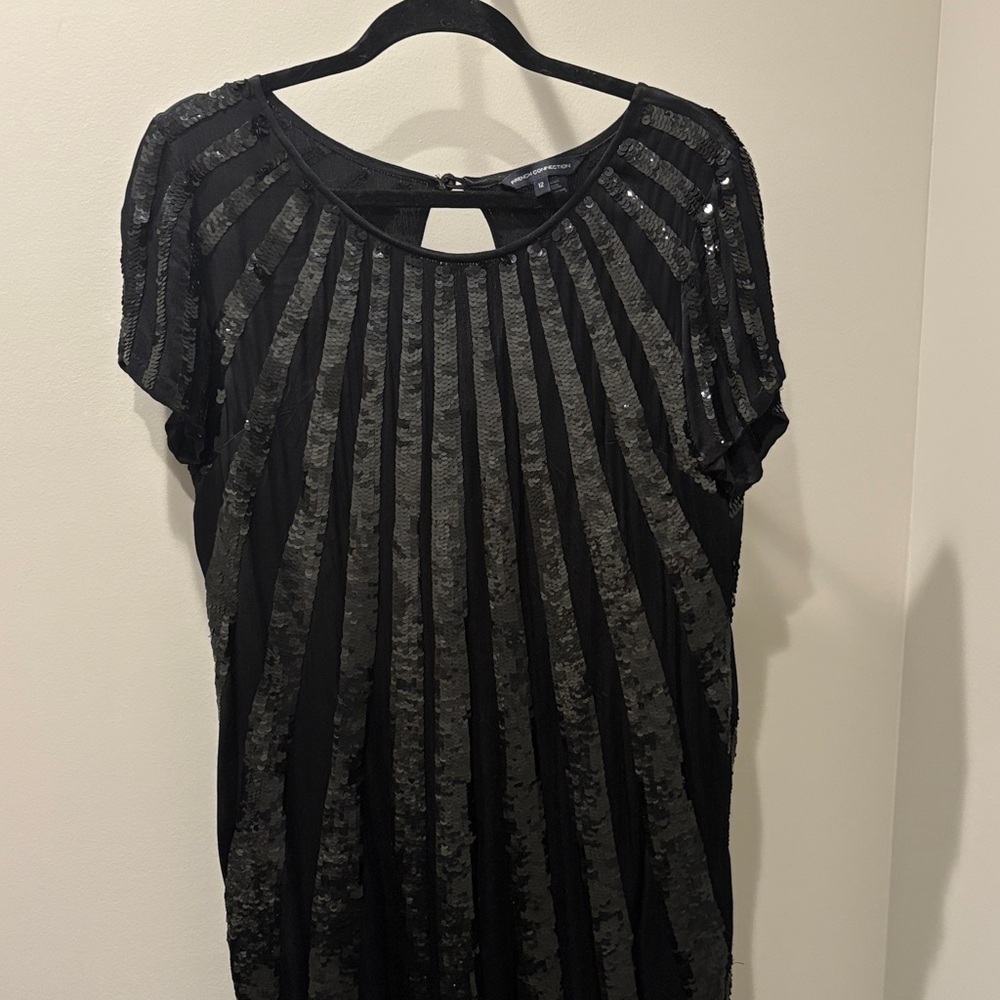 French Connection Black Dress with Silver Accents